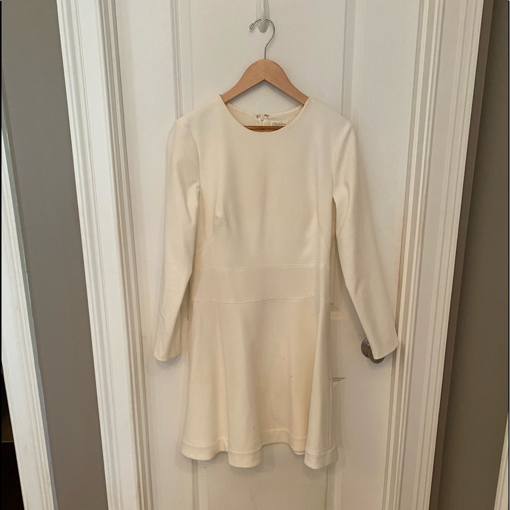 Shoshanna Cream Long Sleeve Sheath Dress